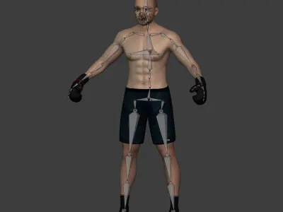 Athlete - Kickboxer Character - Fighter - Wrestler Low-poly 3D model