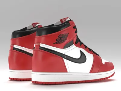 Jordan 1 Retro Chicago PBR Low-poly 3D model