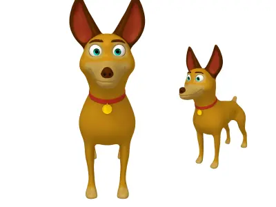 Dog cartoon 03 3D model