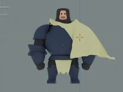 Cartoon Knight MMO Low-poly 3D model