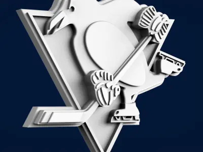 Pittsburgh Penguins 3d logo and 3D pendant 3D print model