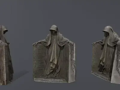 Dark Woman Low-poly 3D model