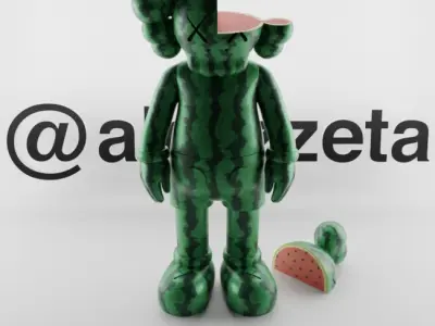 Kaws Watermelon Textured Low-poly 3D model