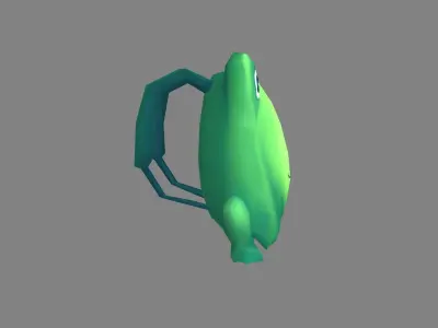 Cartoon children school bag - frog backpack Low-poly 3D model