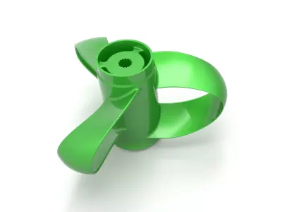 Toroidal boat propeller - 3 blades 3D print model