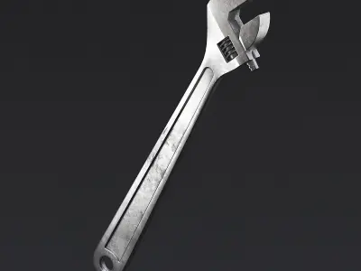Adjustable Wrench Low-poly 3D model