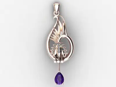 flower pendant for women  3D print model