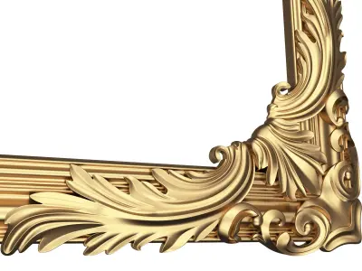 Corner Carved Plaster Molding Decoration 08 Low-poly 3D model