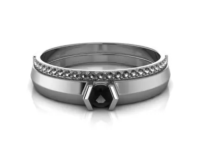 Diamond Jewelry Ring 3D print model 23
