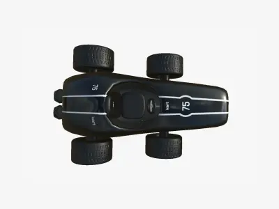 Cartoon Kart F09 Black - Vehicle Racing Design Low-poly 3D model