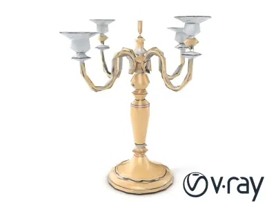 Elegant Silver Candelabra 3D Model Pack Low-poly 3D model