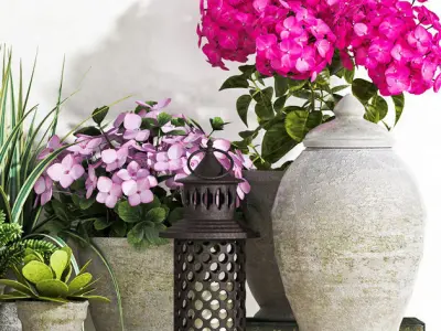 Decorative vase set 3D model