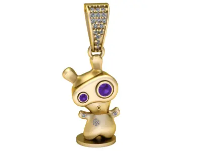 RABIT CARTOON PENDANT  3D PRINTABLE MODEL  3D print model