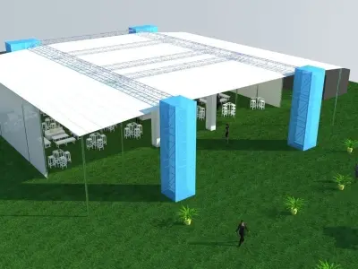 Open awning design for 500 people 3D model