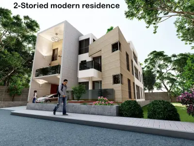 2 Storied Modern Residence  3D model