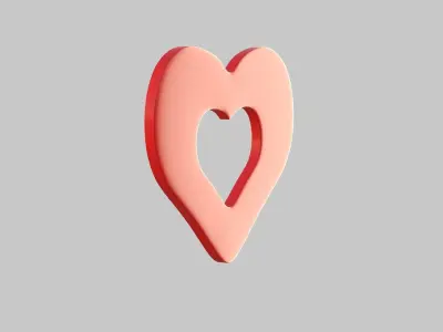 Heart icon v 16 3D model