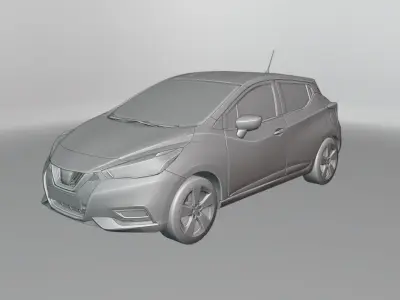 Nissan micra Low-poly 3D model
