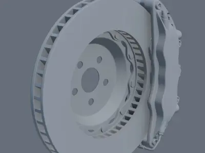 Car braking system Low-poly 3D model