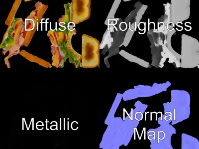 Realistic Sandwich Model Pack for D Rendering and Games Low-poly 3D model