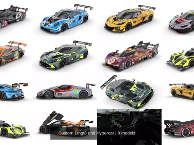 Custom Lmgt3 and Hypercar 3D Model Pack