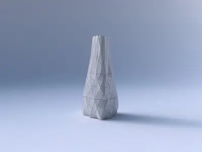 Vase puffy tipped triangle with mosaic plates 3D print model