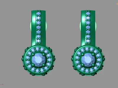 Women Earrings 3DM STL Womens Earring Renders 3D print models   3D print model 35