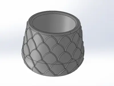 pineapple pattern vase 2 3D print model