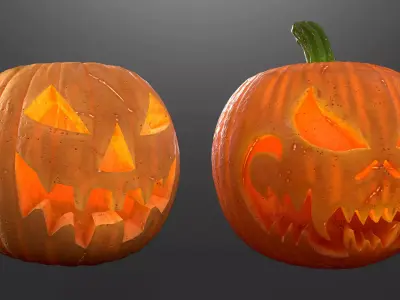 Halloween Pumpkin 3D Pack - Game Ready - Unreal - Unity Low-poly 3D model