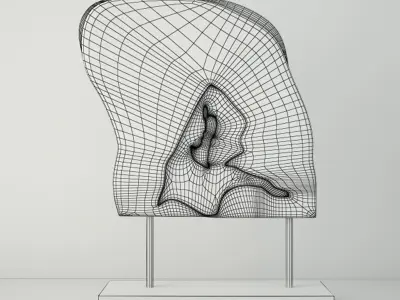 Wooden Decoration on Stand 3D model