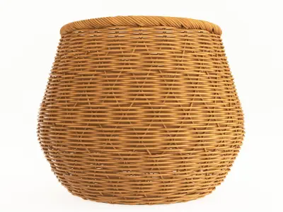 Woven Round Basket 3D model