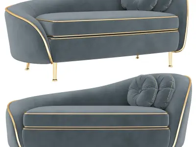 Kooper 2 Seater Sofa Deep 3d model Low-poly 3D model