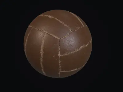 Old volleyball ball Low-poly 3D model