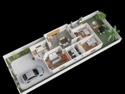 3D Plan Floor House  3D model