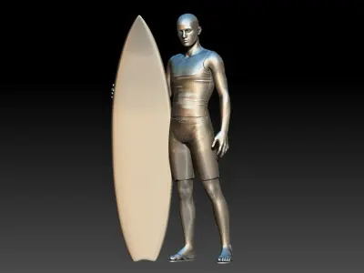 surfer boy 3D print model