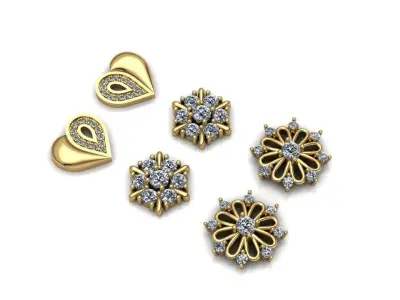 Earrings Collection 42 models Jewelry Gold 3D print model