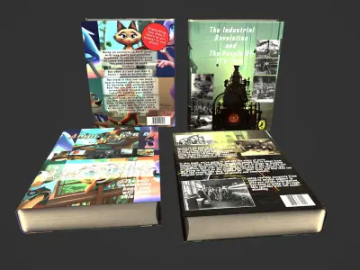 3D soft cover books Low-poly 3D model