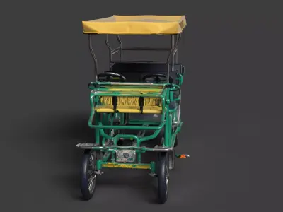 Chinese Surrey bike Low-poly 3D model