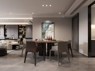 Modern living room 3D model  3D model