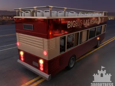 Double-decker bus 3D print model