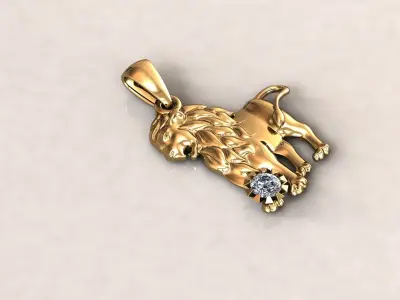 Lion pendant 26 3D print model