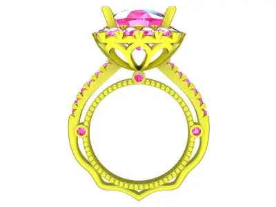 A7244 Luxury Diamond Solitaire Engagement Ring For Women 3D Mode 3D print model