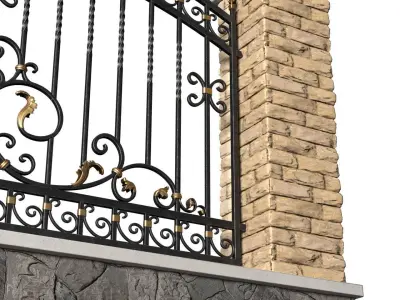 Fence Entrance Driveway Iron Classic Gate 3D model