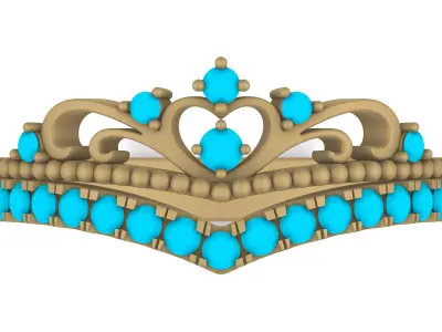 Jewelry Ring Crown 3D print model