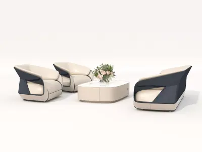 Modern Sofa and Armchair 6 3D model