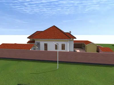apartment house on plot of land 3D model