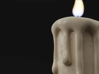 Classic Candle Low-poly 3D model