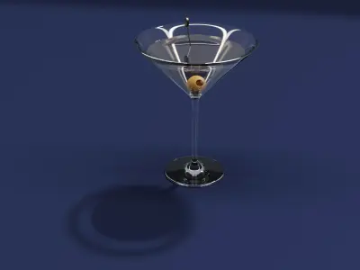 Drink Glass - Dry Martini 3D model