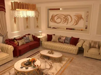 luxury classic salon  3D model