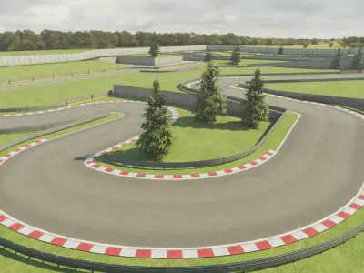 Race Track Construction Kit Low-poly 3D model