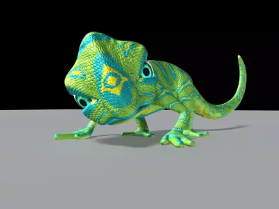 Chameleon Low-poly 3D model